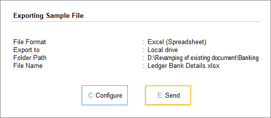 Export sample file for bulk upload