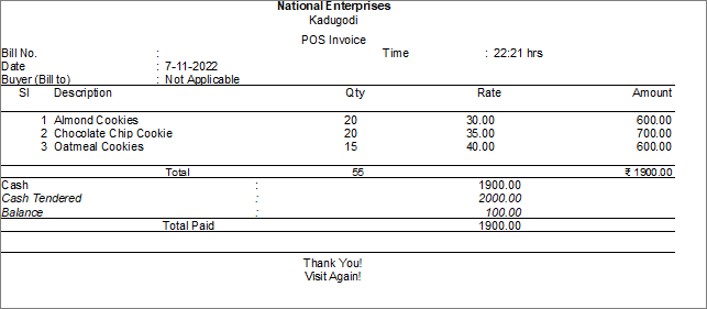 Print POS invoice