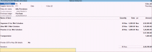 Record a Purchase Voucher in TallyPrime