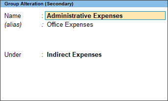 Altering Groups in TallyPrime