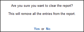 Confirmation to Clear Event Log