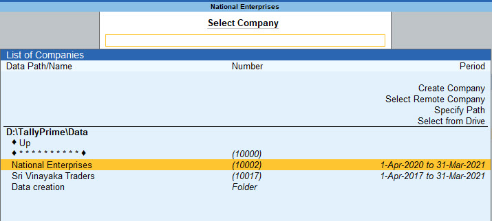 Select a Company