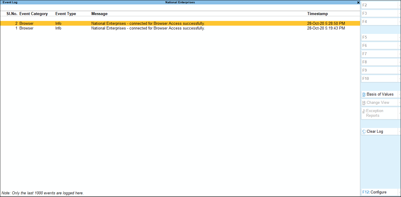 TallyPrime Event Log to Check Data Access When Working from Home or Anywhere