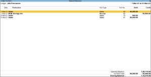 Running Balance in Ledger Voucher in TallyPrime