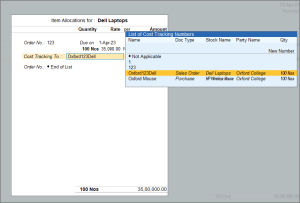 Cost Tracking in Sales Voucher