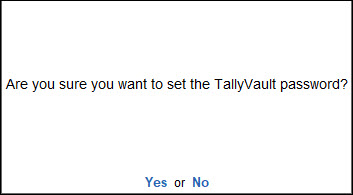 Set TallyVault Password