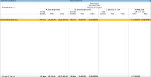 Item Cost Analysis Report