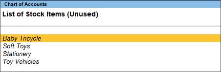 Delete Unused Stock Items in TallyPrime
