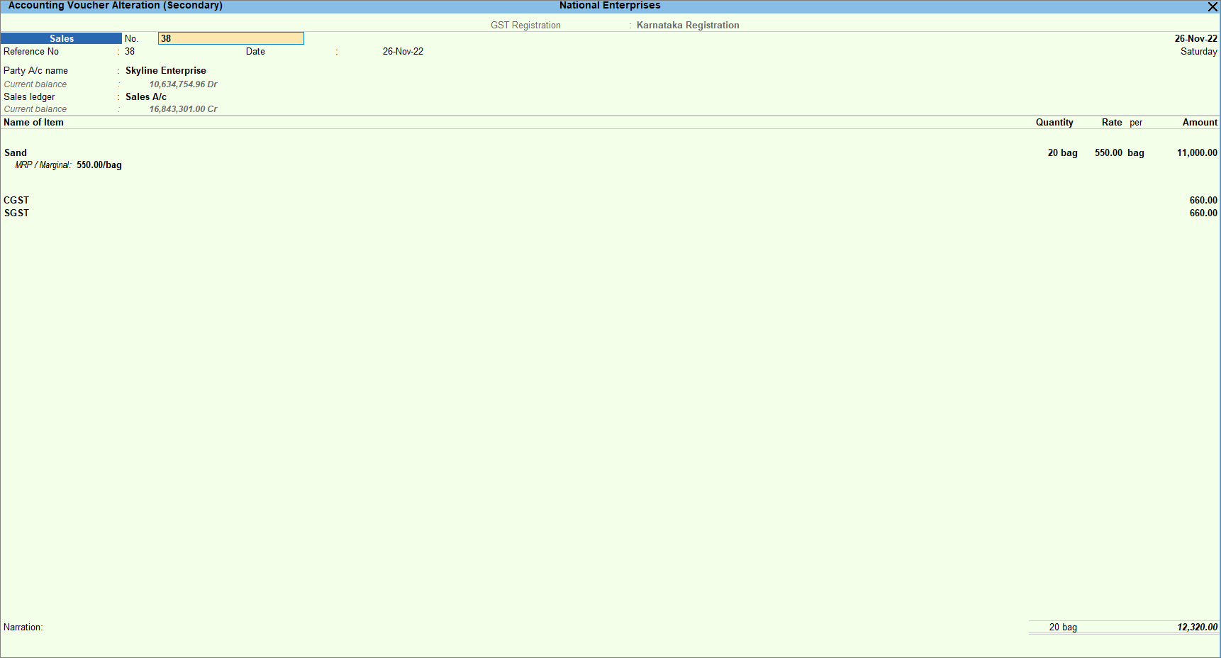 Recording Supply with Slab rate based on MRP
