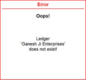 error-ledger-doesnot-exist