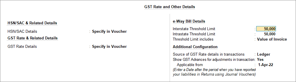 GST Rate Details Composition