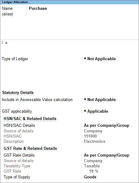 Purchase Ledger GST Composition