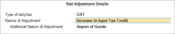 Stat Adjustment TallyPrime
