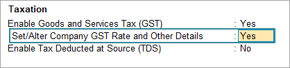 Taxation SetUp TallyPrime