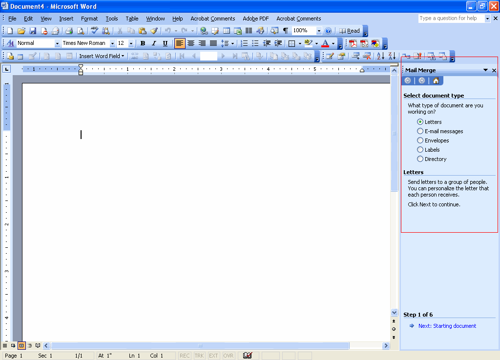 Mail Merge in MS Word 2003 Using ODBC in TallyPrime