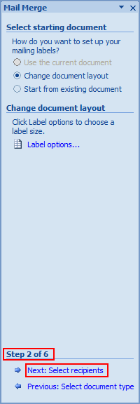 Select Recipients in Mail Merge in MS Word for Formatting