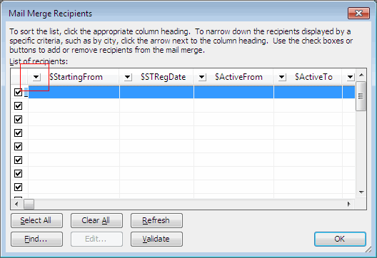 Mail Merge Recipients - Filter Data Using Dropdown (Mail Merge Using ODBC in TallyPrime)