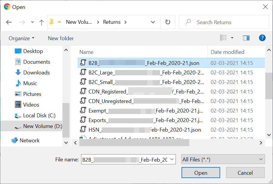 Selecting JSON Files Corresponding to the Month for IFF