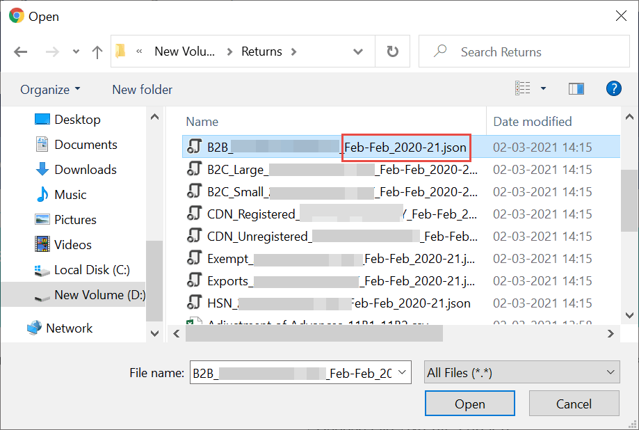 Section-wise JSON Files for a Month