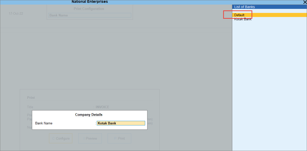 Default-bank-ledger