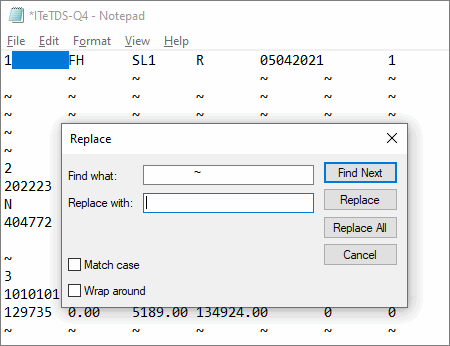 remove tab space from text file