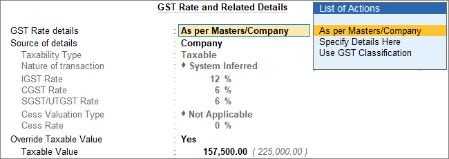 70% of the Item Value as Taxable Value
