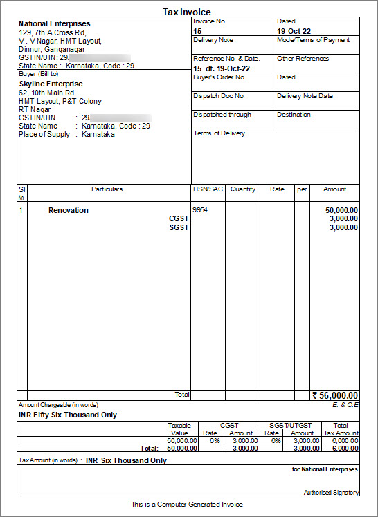 Print the Works Contract