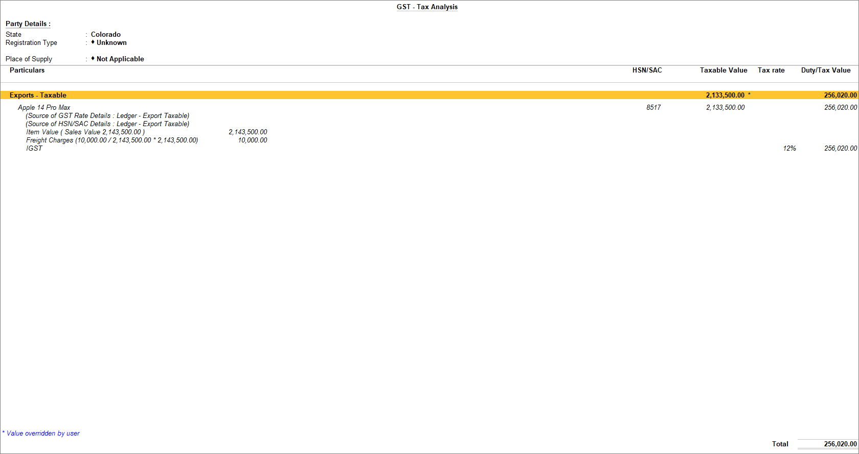 Tax Analysis for FOB