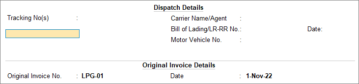 Debit Note Details