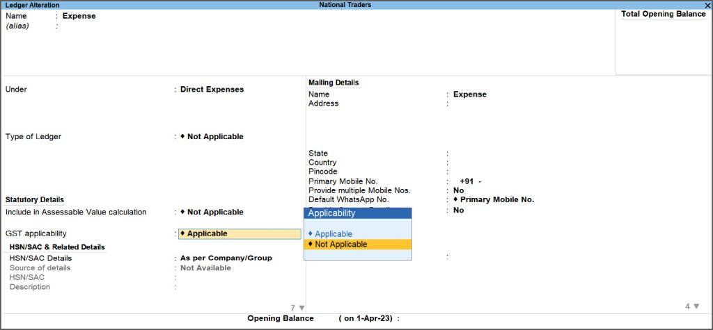 ledger-gst-applicable