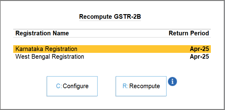 Recompute GSTR-2B