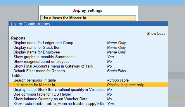 Display-settings