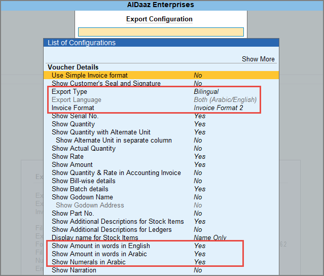 Export-invoices