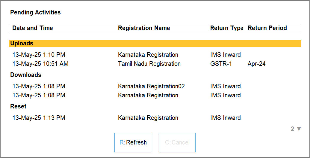 Refresh GST Status