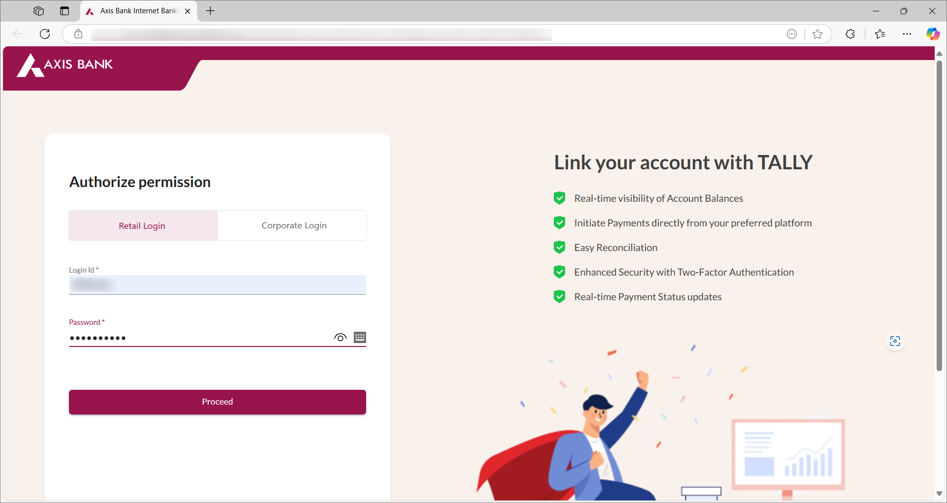 Retail Login for Axis Bank Portal