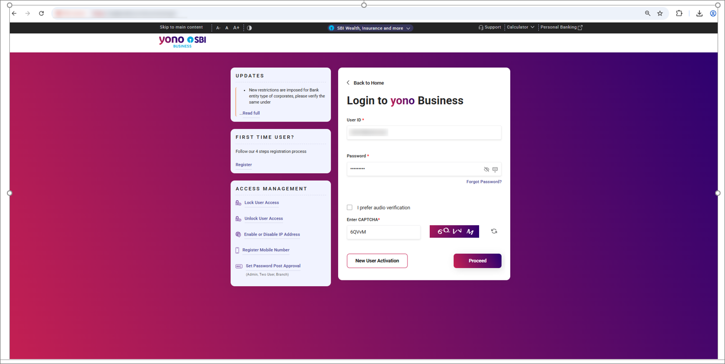 SBI Portal Login