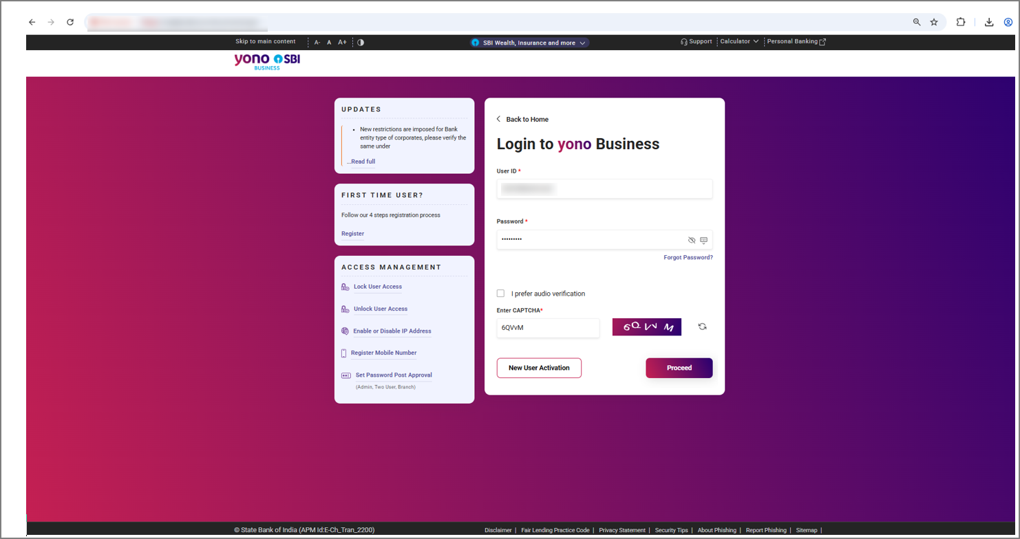 SBI Portal Login