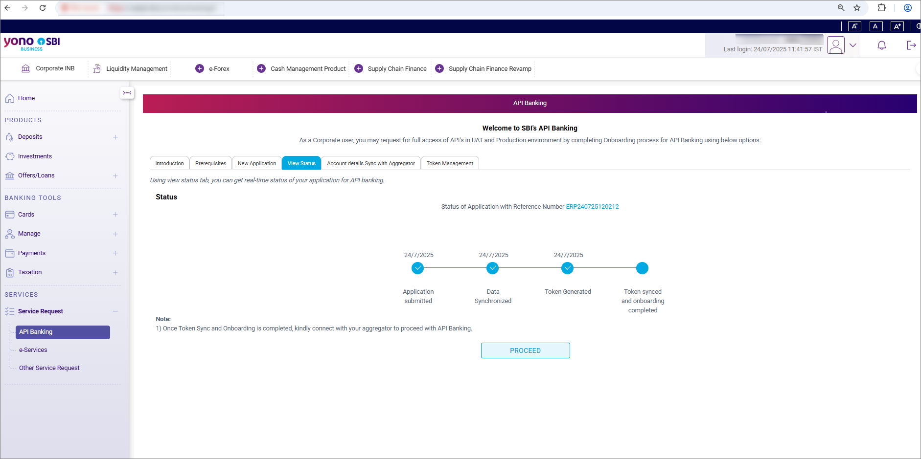 View Status After Token Management Success