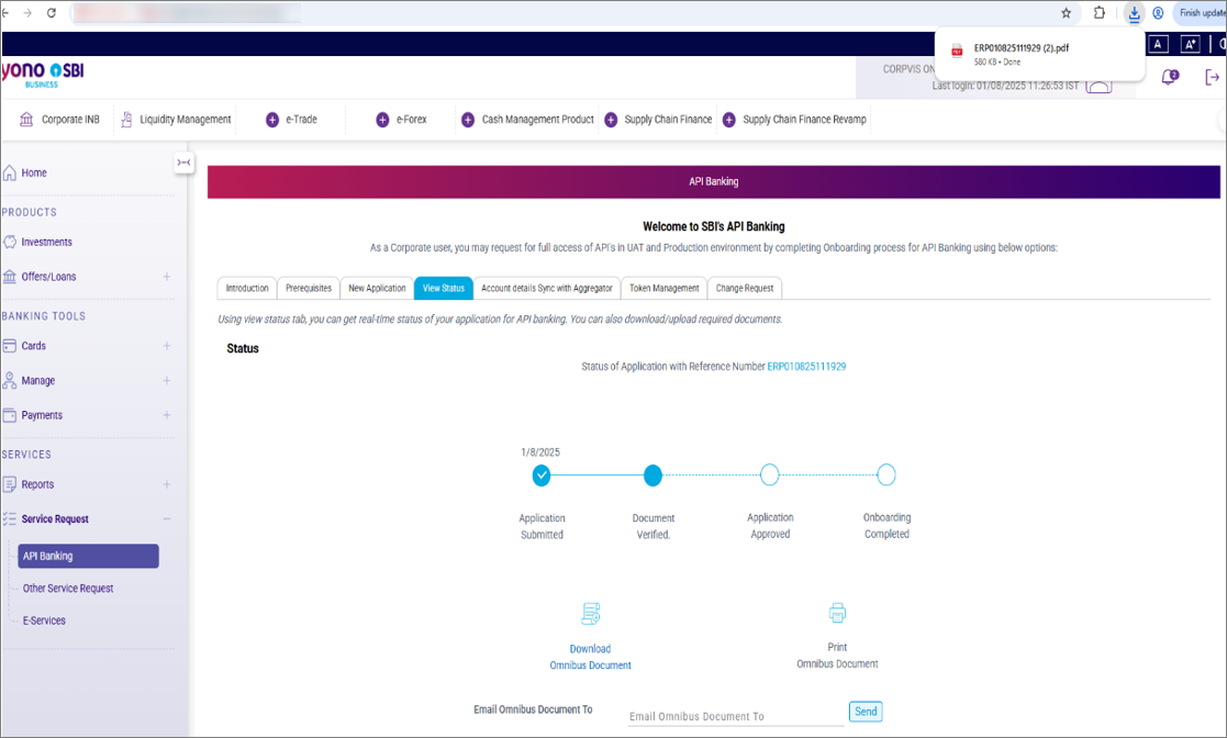 Download Omnibus Document on the SBI Portal