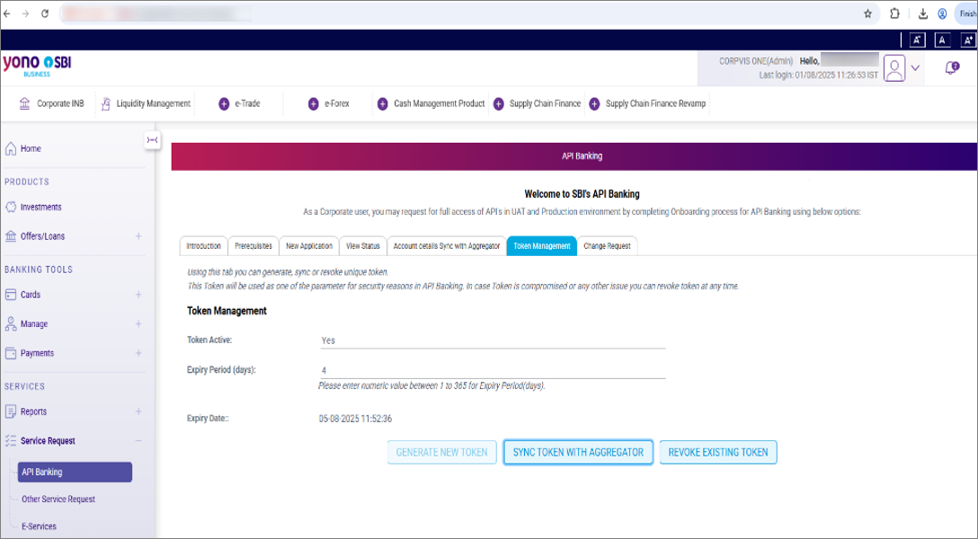 Click Ok after Generating New Token on SBI Portal